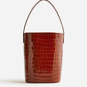 *NWT* J Crew Berkeley Croc-Embossed Bucket Bag